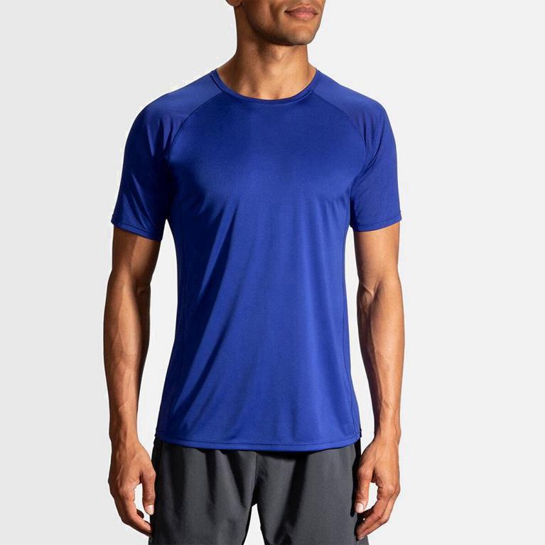 Brooks Stealth NZ - Men's Short Sleeve Running Shirt - Blue (76152-HYTK)